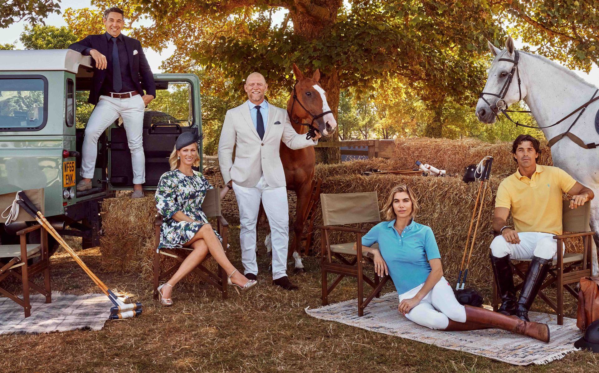 Nacho Figueras, Delfina Blaquier, Zara and Mike Tindall and Billy Slater at the 2027 Magic Millions Carnival campaign shoot